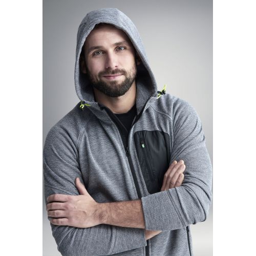 8041 Sudadera con capucha y forro polar Flexiwork gris-negro